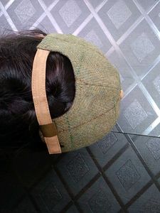 Tweed Baseball Cap with Suede Brim