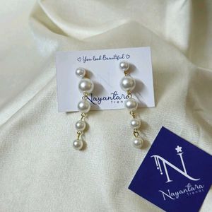 Korean 2 In I Pearl Drop Earring