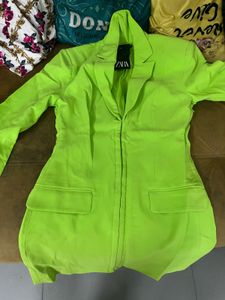 Neon Green Blazer Dress