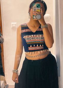 Boho Crop Top with Shell Embellishments