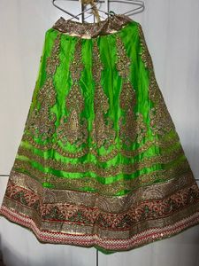 Embroidered Green Lehenga Skirt