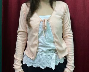 Peach Tie Cardigan/top