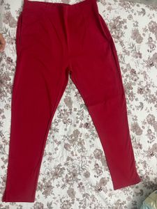 Women's Red Ethnic stretchable plazo pant