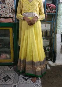 💛 Elegant Yellow Party Wear Gown 💛✨ Beautiful &