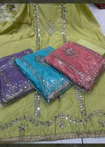 Beautiful Yellow Kurta Set with Mirror Work