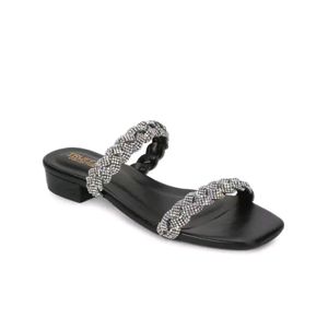 Truffle Collection Embellished Block Heel