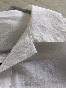 White Sheer Button-Up Blouse