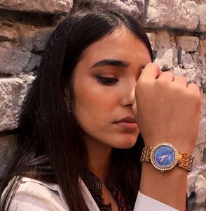 Rose Gold Blue Watch