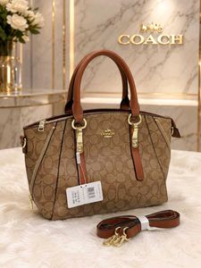 COACH SIGNATURE CANVAS SATCHEL SHOULDER BAG*