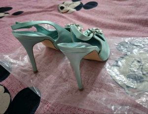 Sparkling Mint Slingback Heels
