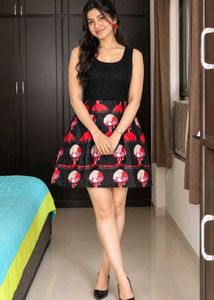 Chic Black & Red Skater Dress