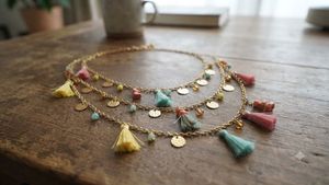 Vietnam Boho Layered Tassel Necklace