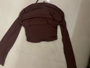 Brand New Brown tube top with long sleeves