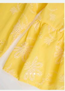 🌻Bright Yellow Embroidered Peplum Top🌻