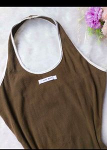 Unique Olive Green Dress with Feather Hem