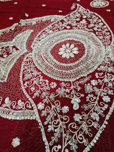 🇳🇿💫🎀 Y2K Stunning Embroidered Maroon Saree
