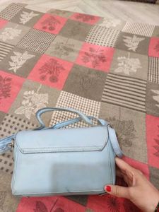 Chic Baby Blue Croc Embossed Handbag