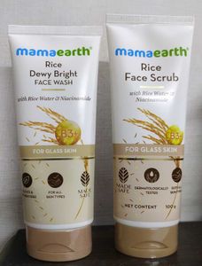 Mamaearth Rice Face Wash & Scrub Set