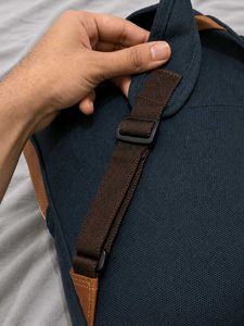 Imported Korean Premium Navy Canvas Backpack