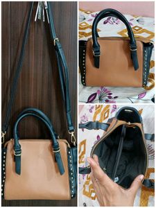 Stylish Two-Tone Satchel