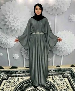 Elegant Dubai Kaftan Gray Abaya, Burqua