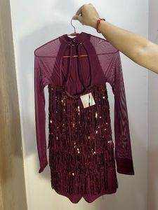 Sparkly Sequin Tassel Mini Dress