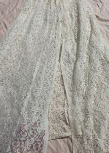 Full Elegant White Lace Dress