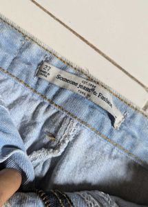 Distressed Denim Mini Skirt