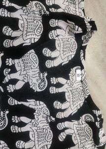 🖤 Kalamkari Black Elephant Dress