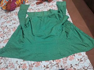 Vero moda Green Striped formal shirt Top