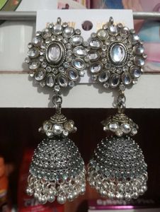 Exquisite Oxidized Jhumka Earrings