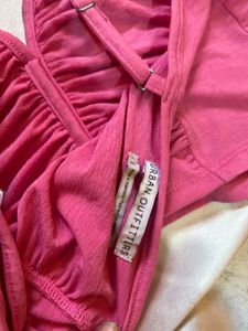 Chic Ruched Pink Crop Top