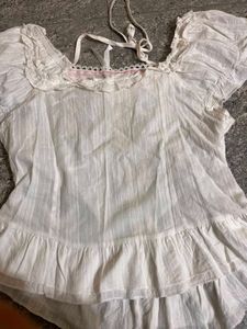 White Ruffle Lolita Style Top