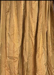 Floral Striped Curtains - Golden Hue
