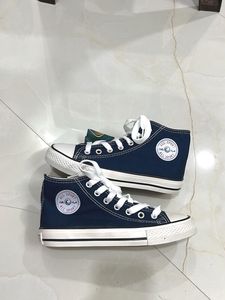 Stylish Navy Blue High-Top Sneakers