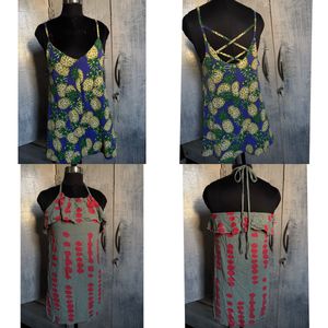 combo Pineapple Print Mini Dress