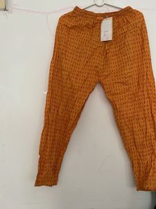 Orange Printed Ethnic Pants