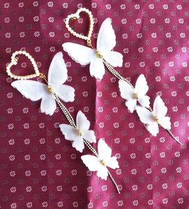 Savana White Butterfly Drop Earrings
