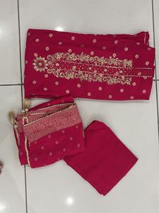 Rani colour silk suit handwork with beautif