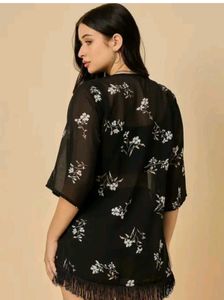 Elegant Black Floral shrug