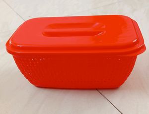 Rectangular Red Plastic Basket, For Storage