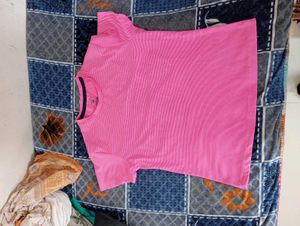 Bright Pink Casual T-Shirt