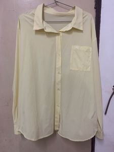 Yellow Oversized Button-Up Shirt