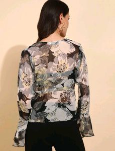 💐Floral Sheer Top💐