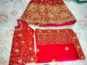 Rani pink Embroidered Lehenga Choli