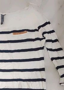White Top Blue Linning Full Sleeves For Girl