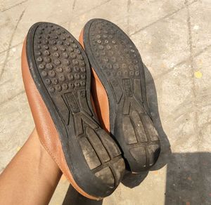 Comfortable Brown Faux Leather Slip-Ons