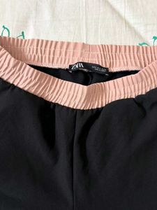 Zara Striped Black Casual Pants