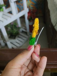 Crocheted Flower Hair Clips