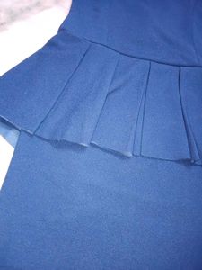 Elegant Navy Blue Peplum Dress